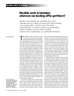 Flexible work schedules: what are we trading off to get them?