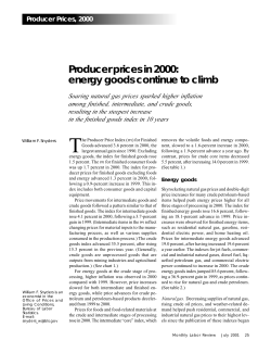 Producer prices in 2000: energy goods continue to climb