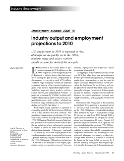 Industry output and employment projections to 2010
