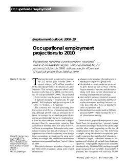 Occupational employment projections to 2010