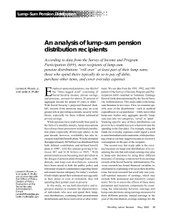 An analysis of lump-sum pension distribution recipients