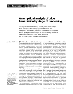 An empirical analysis of price transmission by stage of processing