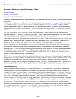 Payment Options under Retirement Plans