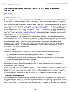 Differences in Union and Nonunion Earnings in Blue-collar and Service Occupations