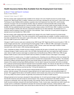 Health Insurance Series Now Available from the Employment Cost Index