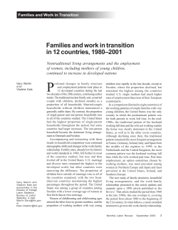 Families and work in transition in 12 countries, 1980 - 2001