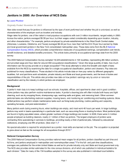 Janitors in 2000: An Overview of NCS Data