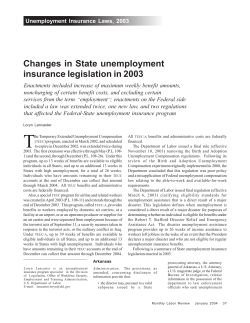 Changes in State unemployment insurance legislation in 2003