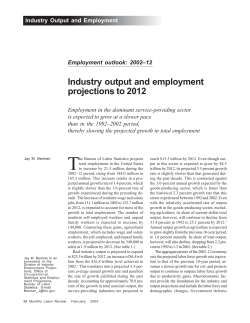 Industry output and employment projections to 2012