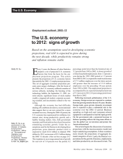 The U.S. economy to 2012: signs of growth