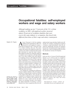 Occupational fatalities: self-employed workers and wage and salary workers