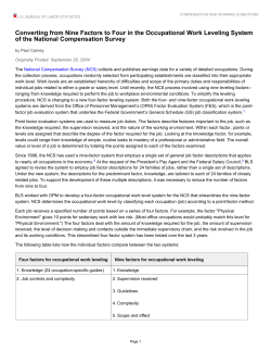 Converting from Nine Factors to Four in the Occupational Work Leveling System of the National Compensation Survey