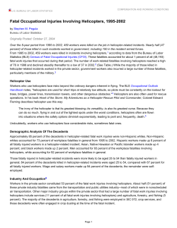 Fatal occupational injuries involving helicopters, 1995-2002