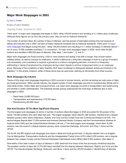 Major Work Stoppages in 2003