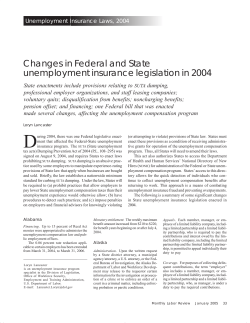 Changes in Federal and State unemployment insurance legislation in 2004