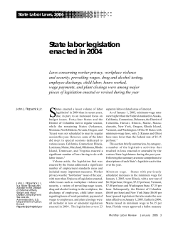 State labor legislation enacted in 2004