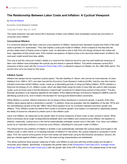 The Relationship Between Labor Costs and Inflation: A Cyclical Viewpoint