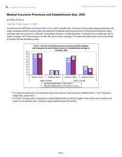 Medical Insurance Premiums and Establishment Size, 2005
