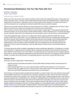 Preretirement Distributions: Can You Take Them with You?