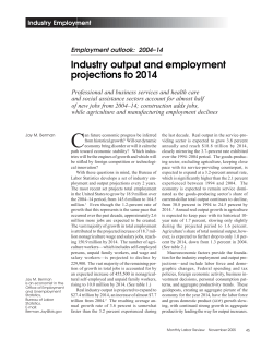 Industry output and employment projections to 2014