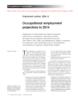 Occupational employment projections to 2014