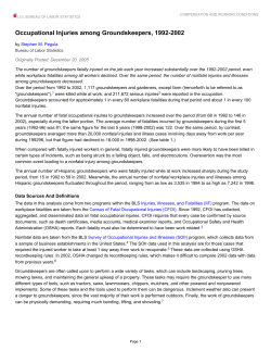 Occupational Injuries among Groundskeepers, 1992-2002