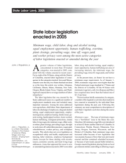 State labor legislation enacted in 2005
