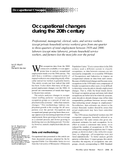 Occupational changes during the 20th century