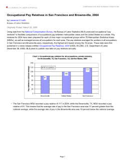 Occupational Pay Relatives in San Francisco and Brownsville, 2004