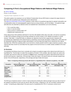 Comparing A Firm s Occupational Wage Patterns with National Wage Patterns