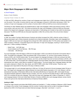 Major Work Stoppages in 2004 and 2005