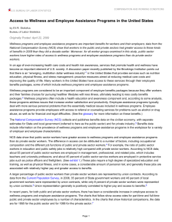 Access to Wellness and Employee Assistance Programs in the United States