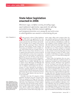 State labor legislation enacted in 2006