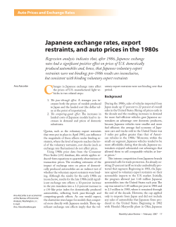 Japanese exchange rates, export restraints, and auto prices in the 1980s