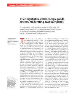 Price highlights, 2006: energy goods retreat, moderating producer prices