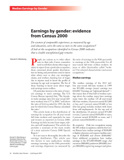 Earnings by gender: evidence from Census 2000