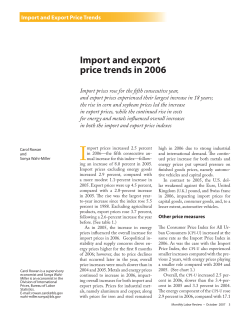 Import and export price trends in 2006