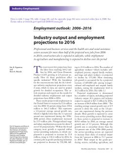 Industry output and employment projections to 2016
