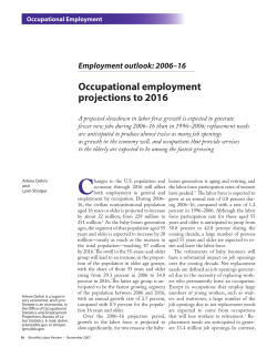Occupational employment projections to 2016