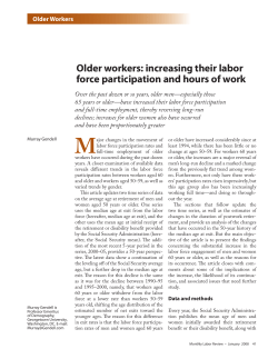 Older workers: increasing their labor force participation and hours of work