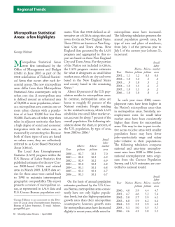 Micropolitan Statistical Areas: a few highlights