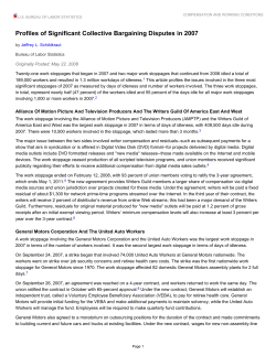 Profiles of Significant Collective Bargaining Disputes in 2007