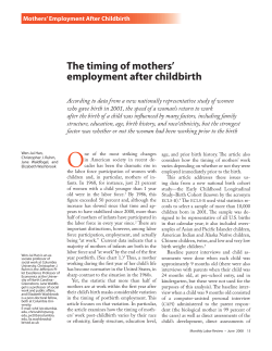 The timing of mothers employment after childbirth