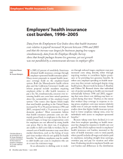 Employers health insurance cost burden, 1996-2005