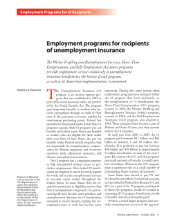 Employment programs for recipients of unemployment insurance