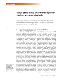 401(k) plans move away from employer stock as investment vehicle