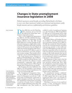 Changes in State unemployment insurance legislation in 2008