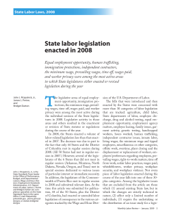 State labor legislation enacted in 2008