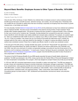 Beyond Basic Benefits: Employee Access to Other Types of Benefits, 1979-2008