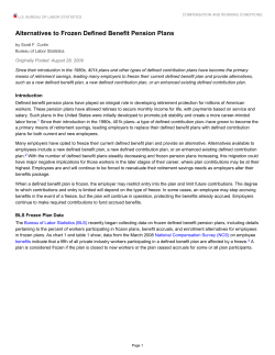 Alternatives to Frozen Defined Benefit Pension Plans